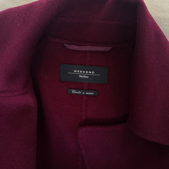 Max Mara soft virgin double faced wool plum belted wrap coat trench s'max O/S - Picture 7 of 12